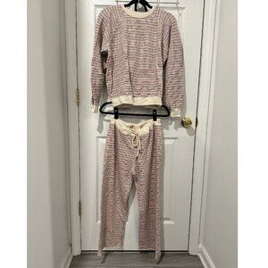 The Great lounge set, size 2, LS loop terry top and crop pant